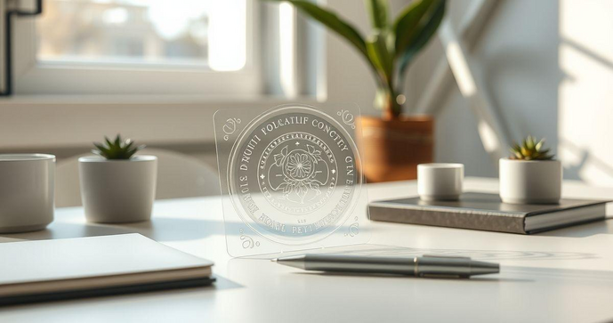 Etiqueta adesiva transparente personalizada para destacar sua marca com estilo
