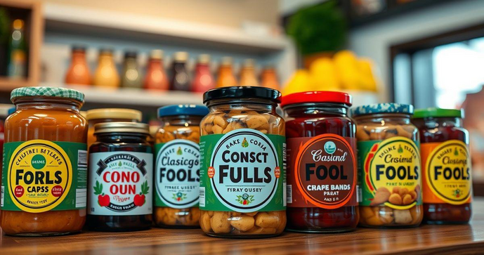 Etiquetas adesivas personalizadas para alimentos que destacam sua marca