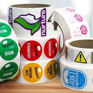 Etiquetas adesivas coloridas redondas